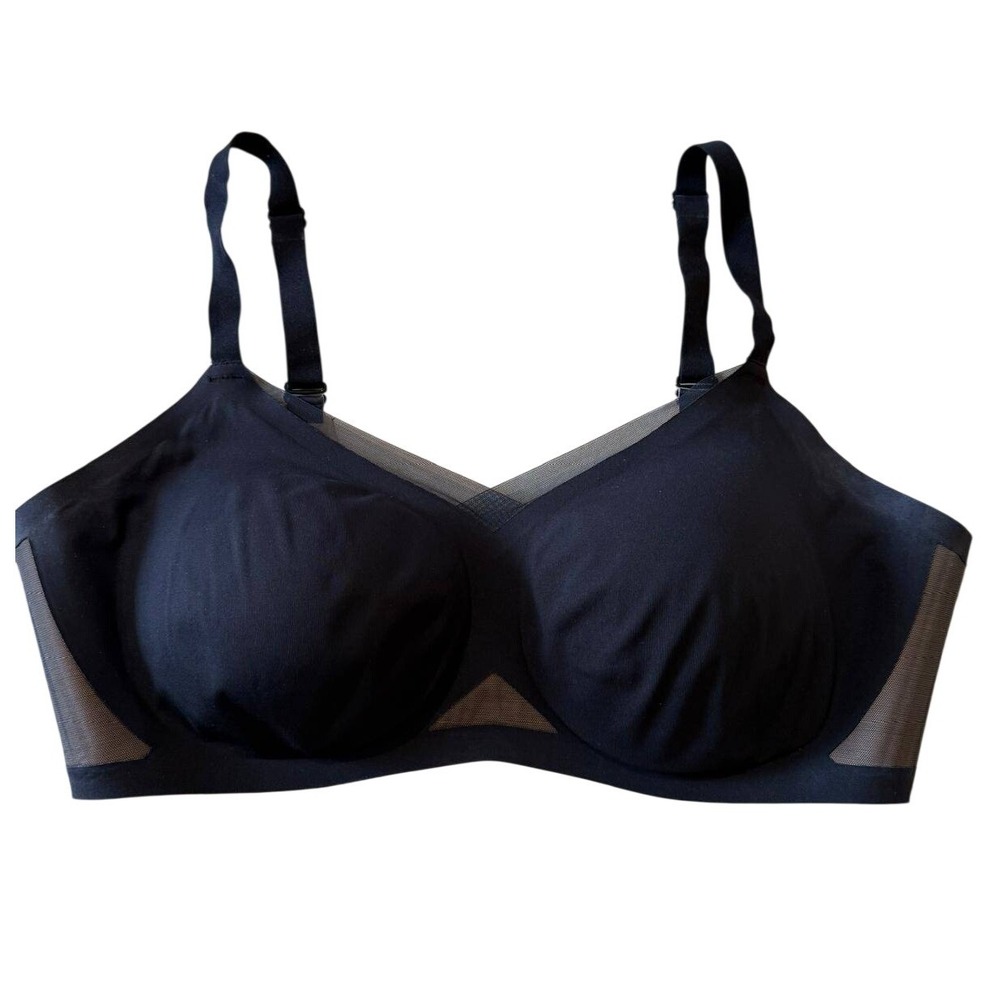 Honeylove Silhouette Bra Black Wireless Support Mesh 2X 42C/D LWBR0302V3